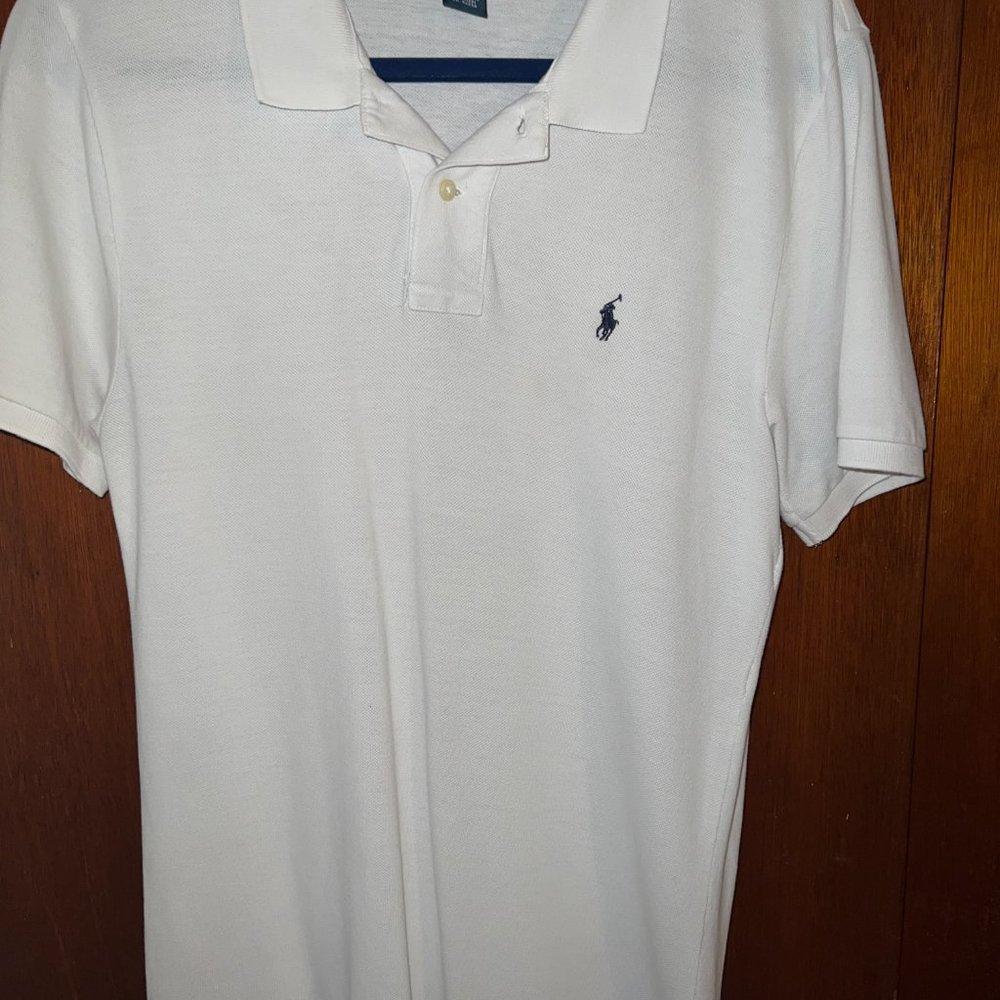 White Polo Collar Shirt